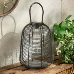 Elements Black Wire Solar Lantern - thumbnail 1