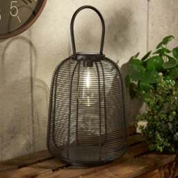Elements Black Wire Solar Lantern - thumbnail 2