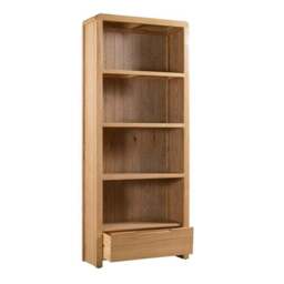 Curve Tall Bookcase, Oak - thumbnail 4