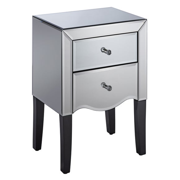 Palermo 2 Drawer Mirrored Bedside Table - image 1