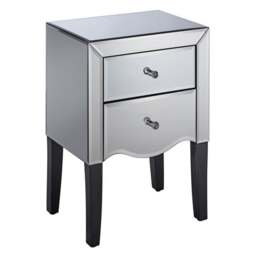 Palermo 2 Drawer Mirrored Bedside Table - thumbnail 1