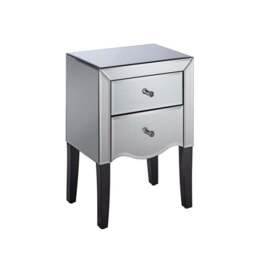 Palermo 2 Drawer Mirrored Bedside Table - thumbnail 2