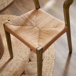 Amari 4 Seater Round Dining Table with Melia Dark Stained Dining Chairs - thumbnail 3