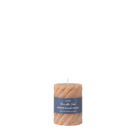 Cedar & Sage Set of 2 Vanilla Twist Pillar Candles - image 1