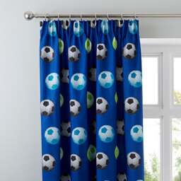Catherine Lansfield Football Pencil Pleat Curtains