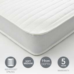 Dunelm Rolled 800 Pocket Sprung Mattress, 19cm - thumbnail 1