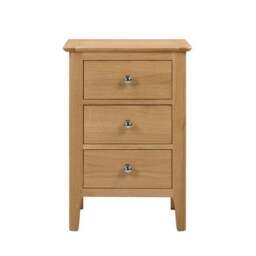 Cotswold 3 Drawer Bedside Table, Oak - thumbnail 4