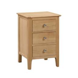 Cotswold 3 Drawer Bedside Table, Oak - thumbnail 2