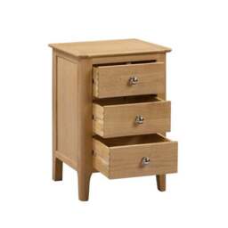 Cotswold 3 Drawer Bedside Table, Oak - thumbnail 3