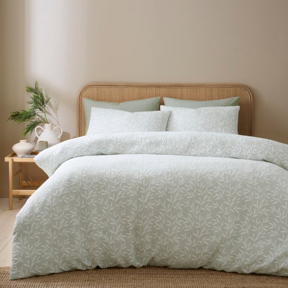 Ecton Leaf Jacquard Duvet Cover & Pillowcase Set - image 1