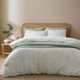 Ecton Leaf Jacquard Duvet Cover & Pillowcase Set - thumbnail 2