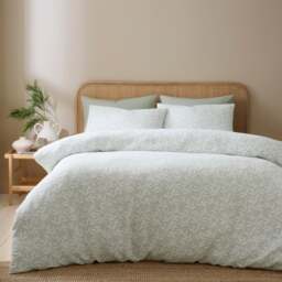 Ecton Leaf Jacquard Duvet Cover & Pillowcase Set