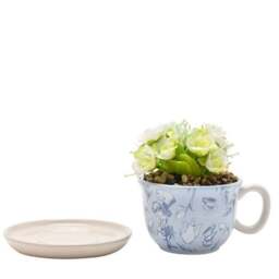 Artificial Flowers in Disney Alice in Wonderland Teacup Plant Pot - thumbnail 3