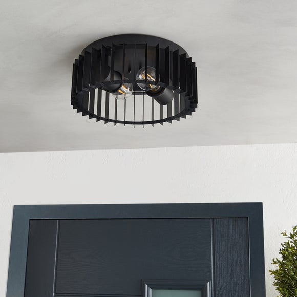 Reno Industrial Outdoor 2 Light Flush Ceiling Light - image 1