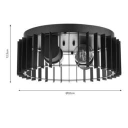 Reno Industrial Outdoor 2 Light Flush Ceiling Light - thumbnail 6