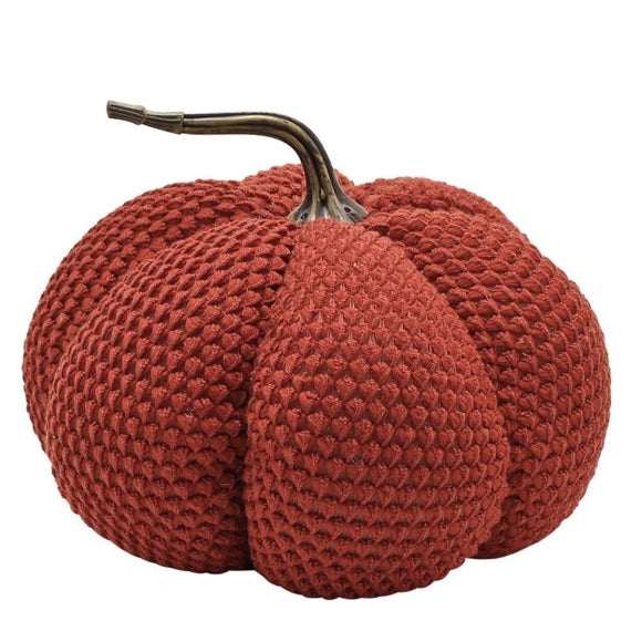Country Living Textured Fabric Pumpkin Doorstop