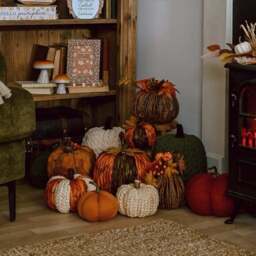 Country Living Textured Fabric Pumpkin Doorstop - thumbnail 4