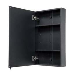 Return - Dawley Matt Black Steel Single Door Cabinet, Matt Black - thumbnail 6