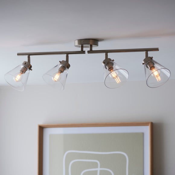 Delavin 4 Light Satin Nickel Semi Flush Spotlight Bar - image 1