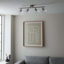 Delavin 4 Light Satin Nickel Semi Flush Spotlight Bar - thumbnail 4