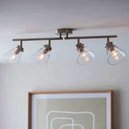 Delavin 4 Light Satin Nickel Semi Flush Spotlight Bar - thumbnail 1