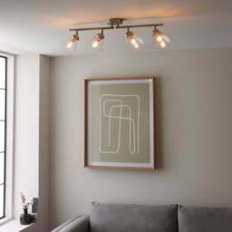 Delavin 4 Light Satin Nickel Semi Flush Spotlight Bar - thumbnail 3