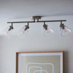 Delavin 4 Light Satin Nickel Semi Flush Spotlight Bar - thumbnail 2