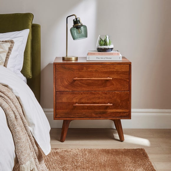 Maxton 2 Drawer Bedside Table, Mango Wood - image 1