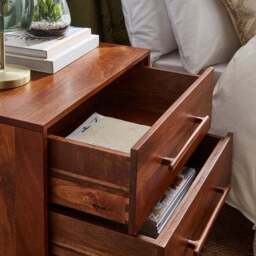 Maxton 2 Drawer Bedside Table, Mango Wood - thumbnail 3