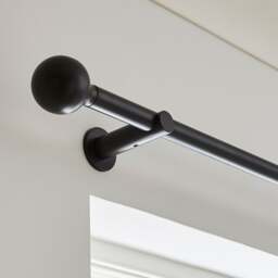 Contemporary Ball Fixed Metal Curtain Pole - thumbnail 1