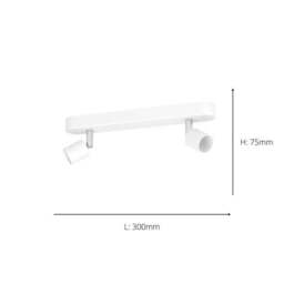 EGLO Essentials Stecci-E 2 Light Adjustable Semi Flush Spotlight Bar - thumbnail 4