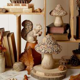 Country Living Wood Effect Mushroom Ornament - thumbnail 5