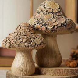 Country Living Wood Effect Mushroom Ornament - thumbnail 4