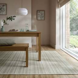 Woven Check Textured Washable Rug - thumbnail 1