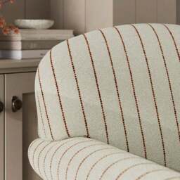 Enya Running Stitch Stripe Scroll Armchair - thumbnail 3