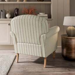 Enya Running Stitch Stripe Scroll Armchair - thumbnail 2