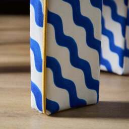 Sophie Robinson Dining Chair, Colbalt Blue Wiggle Fabric - thumbnail 3