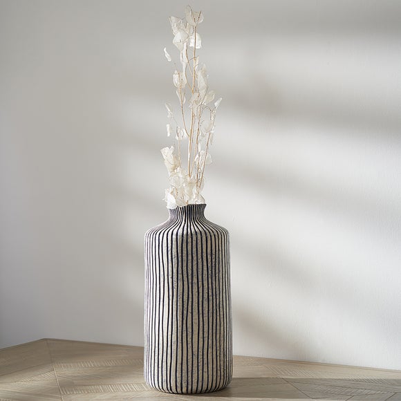 Bude Blue & White Stripe Stoneware Vase - image 1