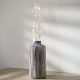 Bude Blue & White Stripe Stoneware Vase - thumbnail 1