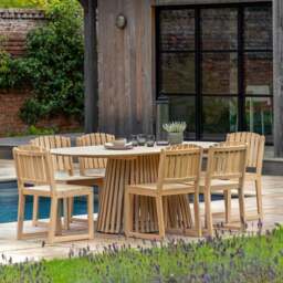 Cedar & Sage Cento 6 Seater Oval Outdoor Dining Table - thumbnail 1