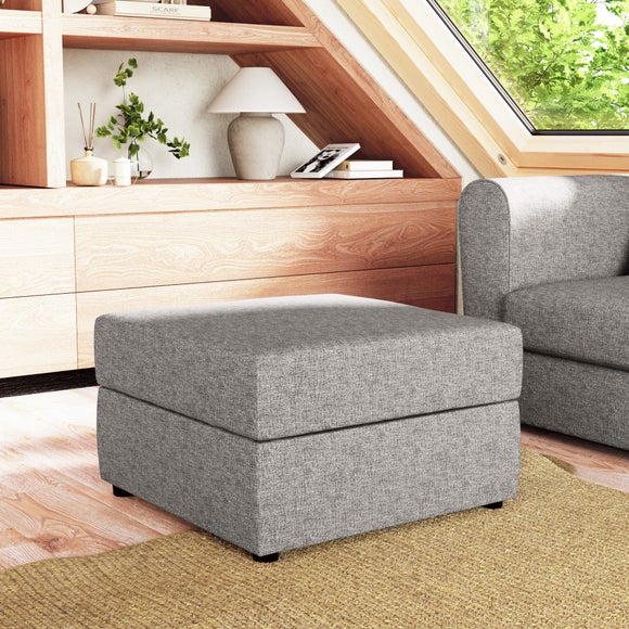 Square Tonal Weave Storage Footstool - image 1