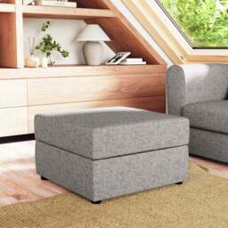 Square Tonal Weave Storage Footstool - thumbnail 1