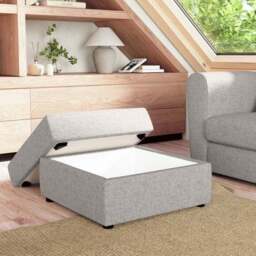 Square Tonal Weave Storage Footstool - thumbnail 2