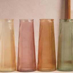 Hestia Tall Ribbed Glass Vase - thumbnail 4