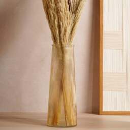 Hestia Tall Ribbed Glass Vase - thumbnail 1