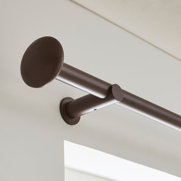 Pebble Fixed Metal Curtain Pole with Rings - image 1