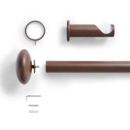 Pebble Fixed Metal Curtain Pole with Rings - thumbnail 2