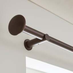 Pebble Fixed Metal Curtain Pole with Rings - thumbnail 1