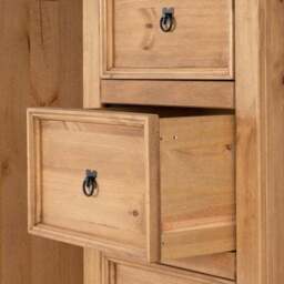 Corona Single 4 Drawer Wardrobe, Pine - thumbnail 5