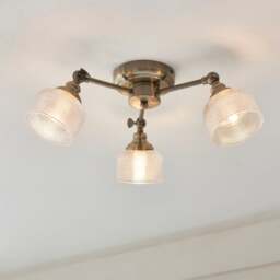 Amesbury Industrial 3 Light Semi Flush Ceiling Light - thumbnail 1